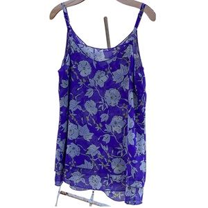 CAbi Purple Floral Outline Adjustable Strap Cami Size Small